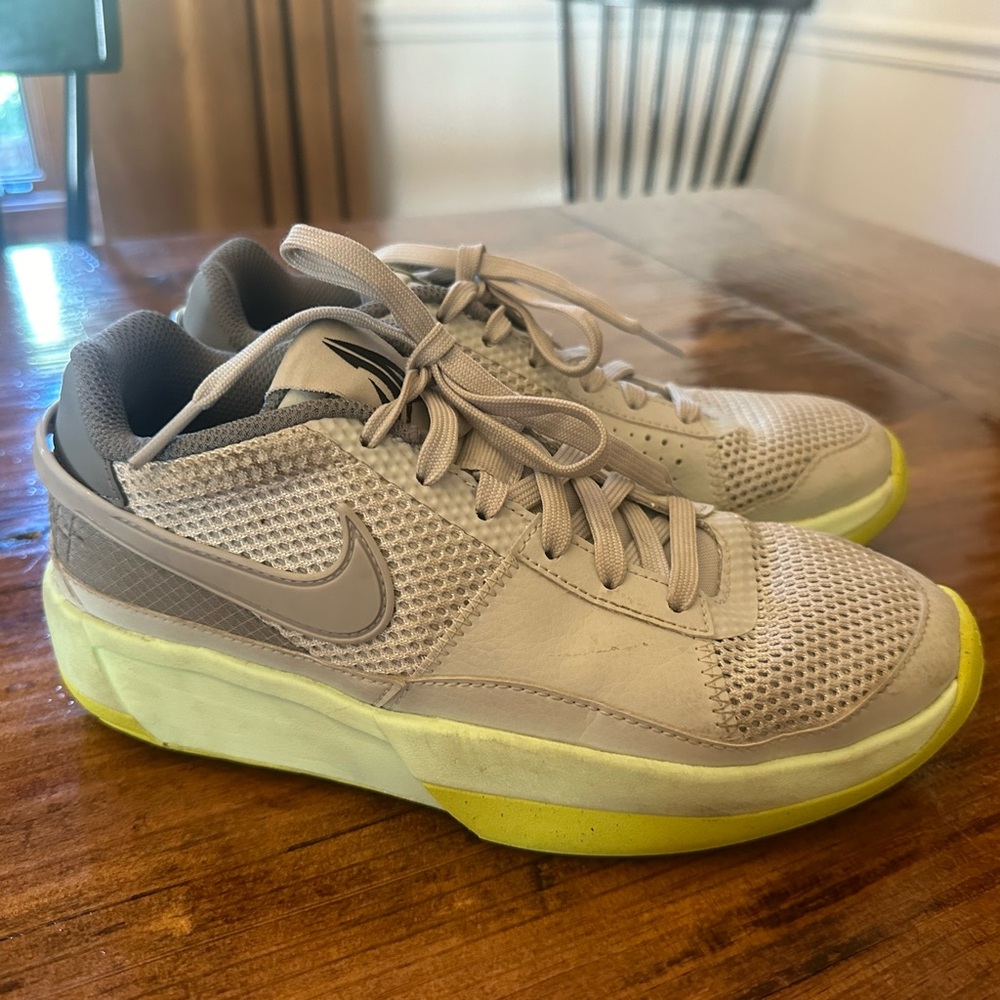 Ja Morrant Nike Gray and Lime Green  Shoes
